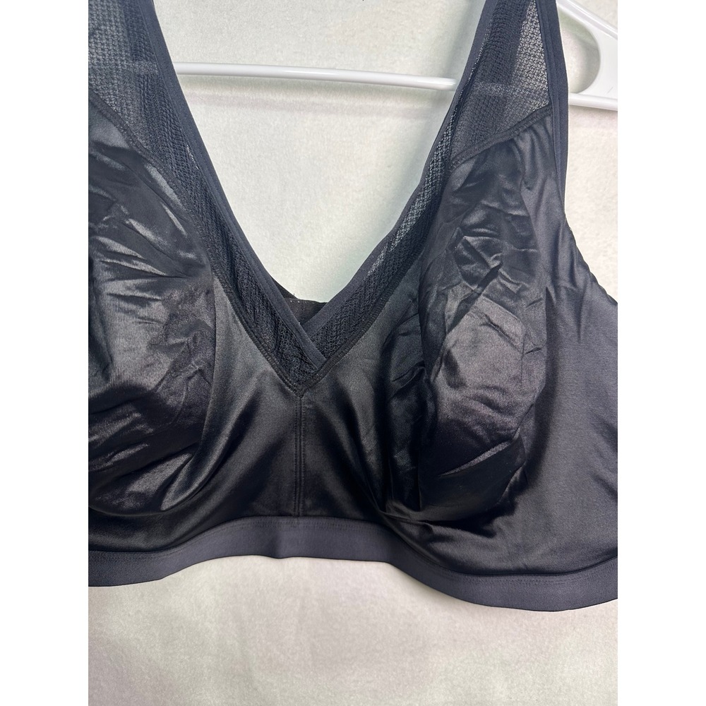 Catherines Intimates Black Wireless Full Coverage Bra Mesh Trim No Wire 50DD - Picture 3 of 7
